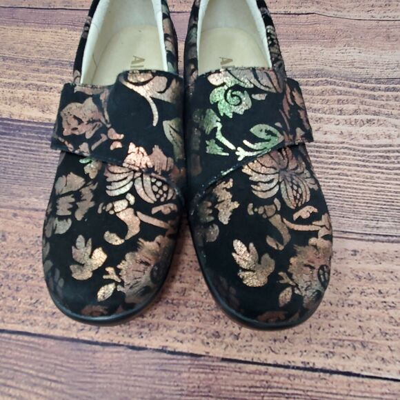 Alegria Printed Nubuck Shoes Lauryn Womens SZ 37 6.5 7 Regal Copper Floral - Picture 3 of 10